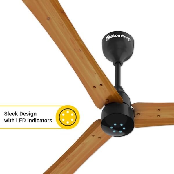 atomberg Renesa+ 1200mm BLDC Ceiling Fan  2+1 Year Warranty (Golden Oakwood) - Image 2