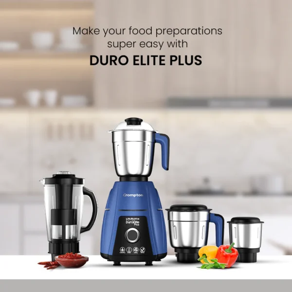 Crompton Duroelite Plus 800W, Mixer Grinder, 4 Jars - Image 2