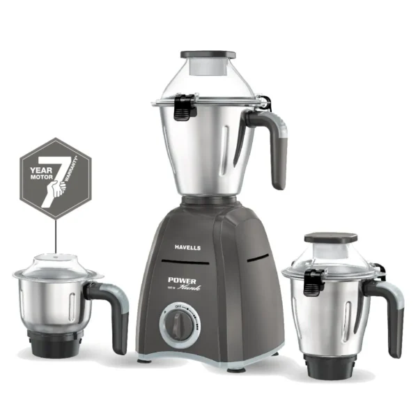 HAVELLS Power Hunk 800 W Mixer Grinder  (Power Hunk | 3 Jars | Grey)