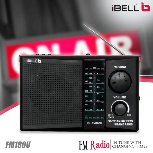 iBELL FM730BT Portable FM Radio with Bluetooth Speaker, USBSDMP3 Player & Dynamic Speaker 3 Band,Black - Image 4