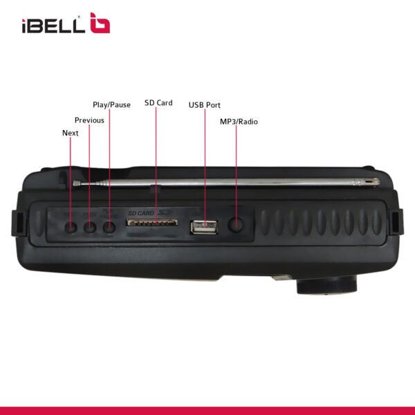 iBELL FM730BT Portable FM Radio with Bluetooth Speaker, USBSDMP3 Player & Dynamic Speaker 3 Band,Black - Image 5