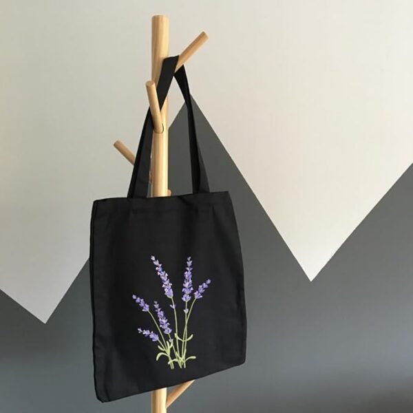 STRUTT Black Canvas Reusable|100% Organic Cotton Shopping Bag| Multi-Purpose Eco Friendly|Sturdy Canvas Bag with 15kgs Capacity | College bag I Daily UseI Single Pack - Image 3